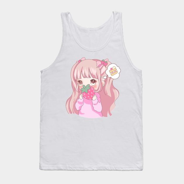 Strawberry Girl Tank Top by DreamPassion